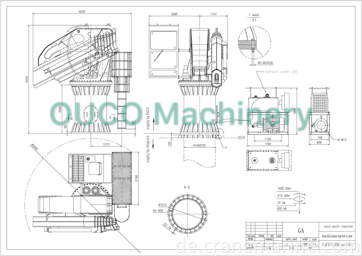 OUCO 5T20M FALTING TELESCOPISCHER BOOM WARTUNGSCHRANE